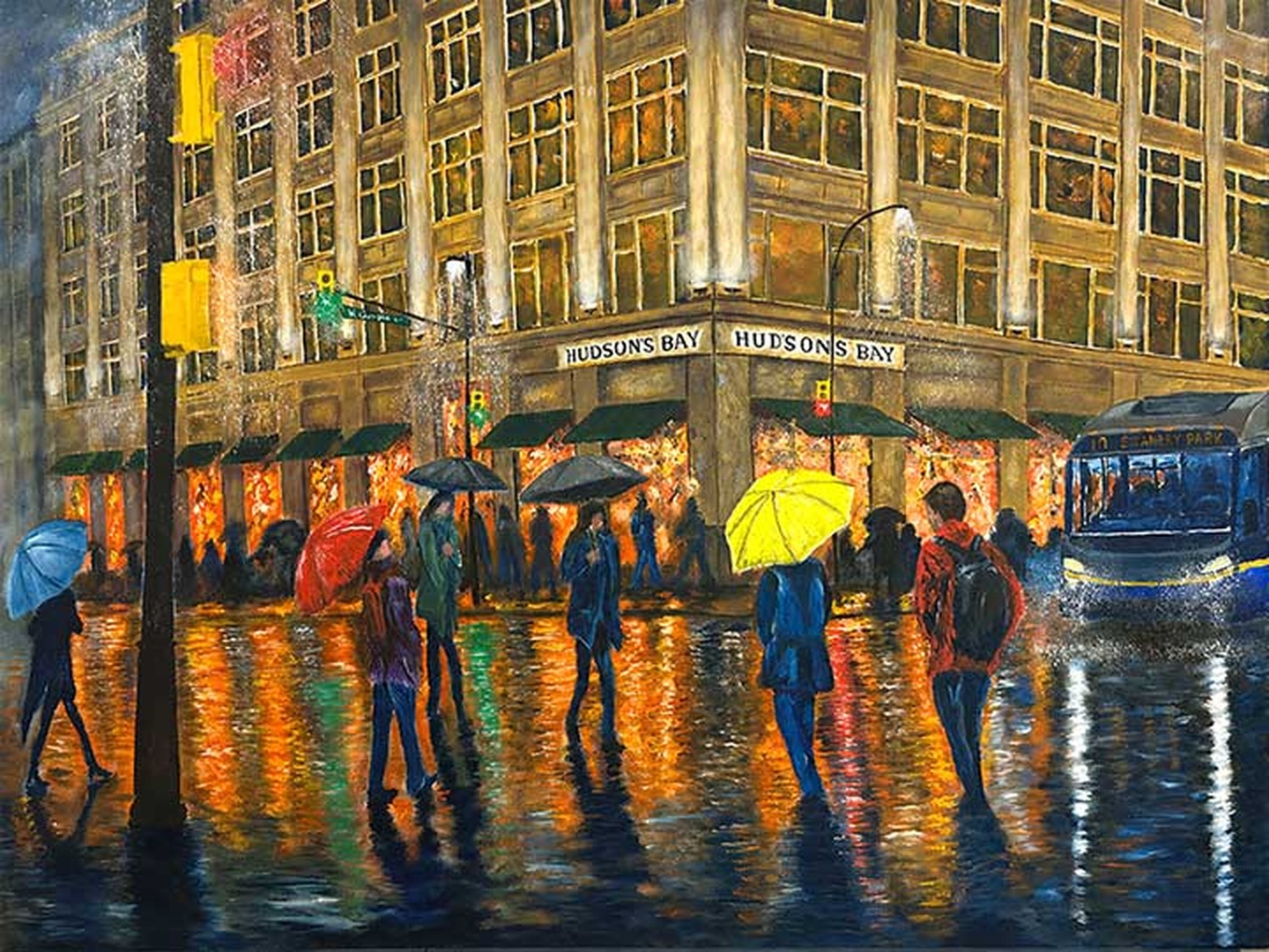 Vintage Hudson’s Bay — Vancouver, original cityscape painting by Vancouver artist Graham Watts